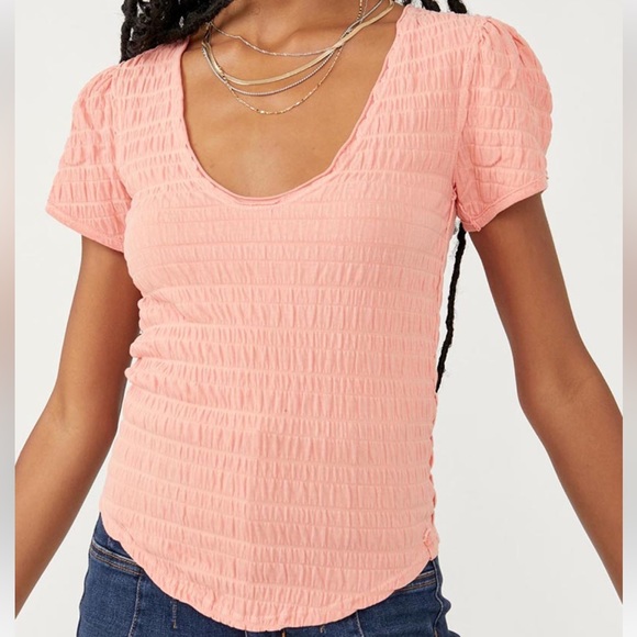 Free People Tops - - 🆕Free People Sugar Cube Tee in Burnt Orange